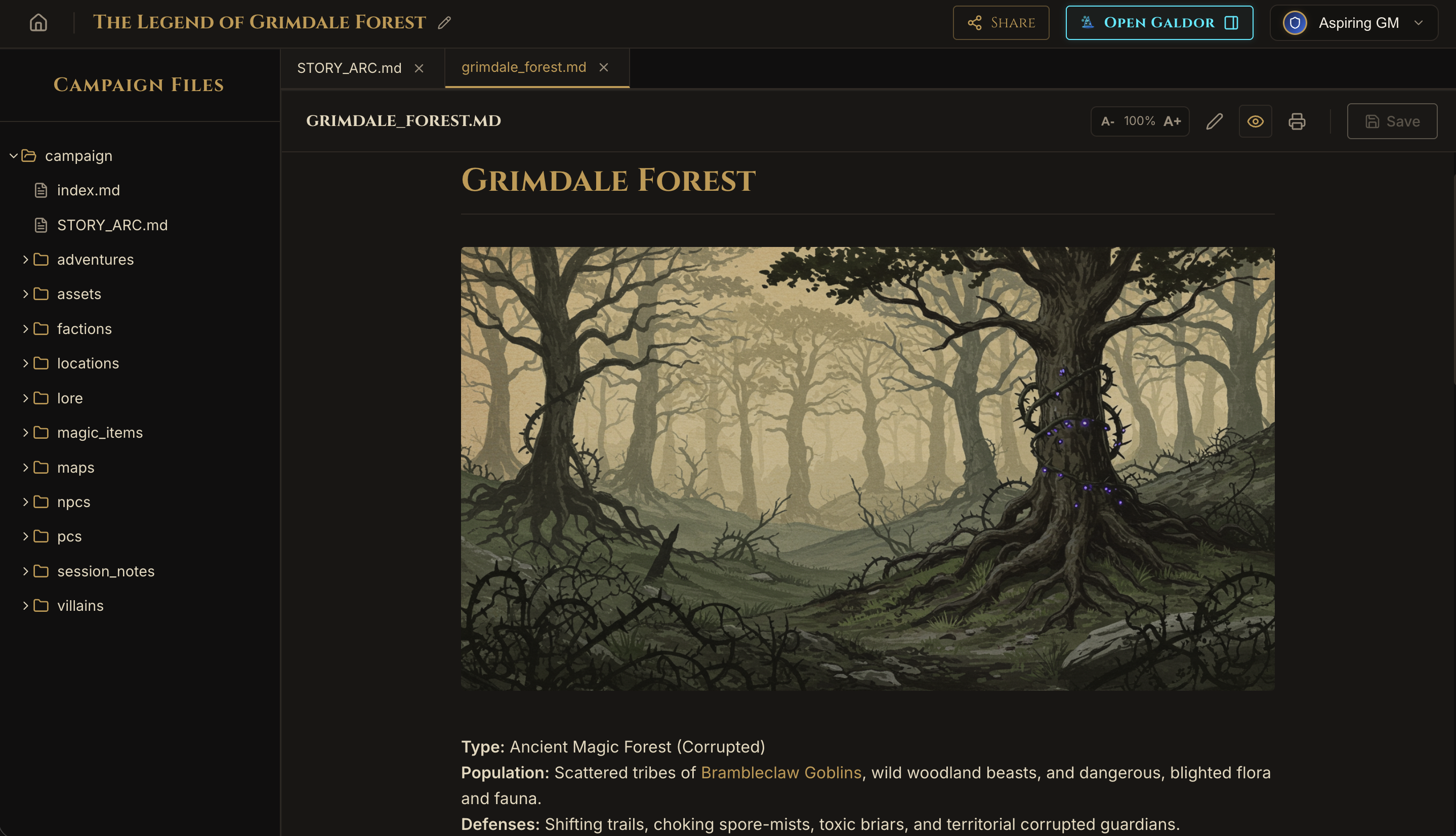 Galdor Isometric 3D Dungeon Mapping Grid Screen